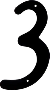 841622 Black 4-Inch Nail Die Cast Aluminum, House Number 3 - Picture 1 of 3