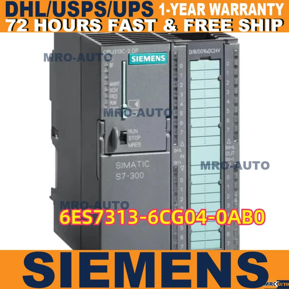 Nueva CPU Siemens 6ES7 313-6CG04-0AB0 6ES7313-6CG04-0AB0 SIMATIC S7-300 313C-2 DP Foto 1 de 4