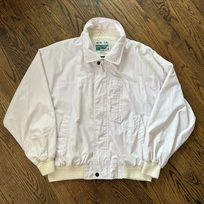 Chaqueta cortavientos Pacific Trail de colección para hombre grande blanca cremallera completa resistente a la intemperie  Foto 1 de 4