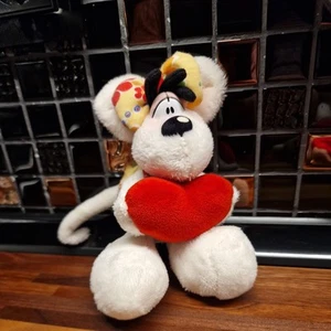 Diddlina Maus gelbes Kleid mit Herz Stofftier Kuscheltier Plüschtier ca. 15 cm - Bild 1 von 2