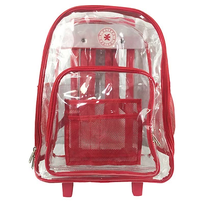 Mochila escolar transparente resistente 17" transparente com rodas - Imagem 1 de 4