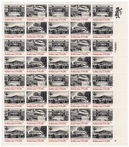 Scott #2022a (2019-22) Architecture (Dulles Airport) Sheet of 40 Stamps MNH P#6 - Picture 1 of 1