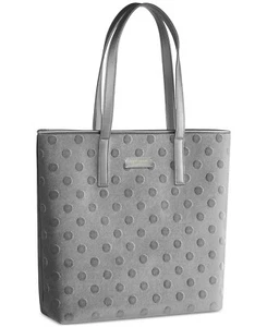 Kate Spade Fragrances gray Tote Bag embossed velvet shoulder Handbag purse NEW - Picture 1 of 10