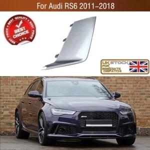 FOR AUDI A6 RS6 C7 FRONT BUMPER GRILLE COVER TRIM RIGHT O/S RH SILVER MATT - Picture 1 of 2