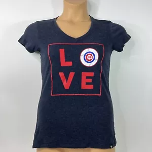 ‘47 Brand Chicago Cubs MLB Baseball Graphic T-Shirt Tee Blue Women’s Small S - Picture 1 of 4