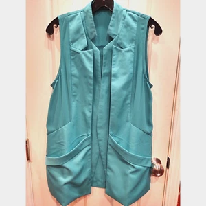 Umgee USA offene Vorderseite Damen-Cardigan M ärmellos grün Taschen Weste lässig - Bild 1 von 6