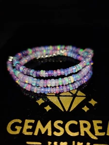 16"Natural Ethiopian Fire Purple Opal Beads 1 Necklace Genuine Opal 3-5 MM R31 - Picture 1 of 5