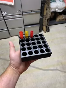 16GA 20GA 28GA Shot Shell Reloading Block 25 Shot Durable Anti-tip Plastic Tray - Picture 1 of 2