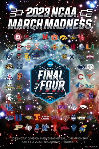 NCAA Men's Basketball Tournament MARCH MADNESS Final 4 2023 68-Team 24x36 POSTER Cover