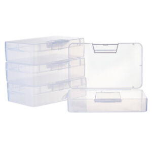 4Pcs Clear Rectangle Plastic Bead Storage Containers for Jewelry Beads Storages