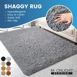 Large Shaggy Fluffy Rugs Anti-Slip Super Soft Mat Living Room Bedroom Carpet Rug - Picture 1 of 122
