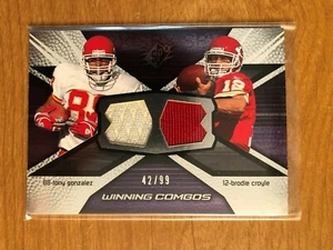 08 SPx Winning Combos dual GU jersey Tony Gonzalez / Brodie Croyle 42/99 Chiefs - Picture 1 of 1