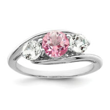 925 Sterling Silver White Pink Topaz Sue Ring