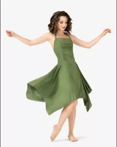Natalie Adult Ruched Front Halter Dress, Sage, SM Adult, Costume - Picture 1 of 2