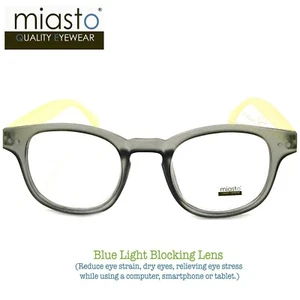 MIASTO PREPPY ROUND/SQUARISH COMPUTER READING GLASSES (ANTI-BLUE LIGHT) +2.50 - Picture 1 of 3