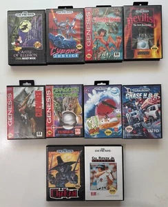 10 SEGA Genesis Boxed Games Lot - Chase HQ II, Devilish, Castle of Illusion - Afbeelding 1 van 5