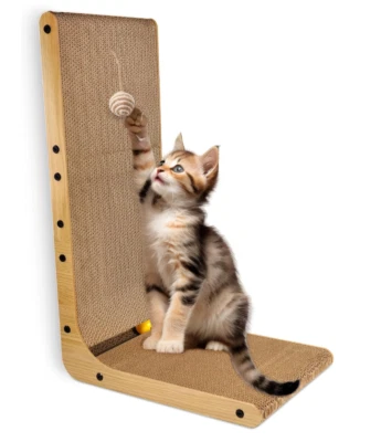 Kratzbrett für Katzen Kratzpappe L förmig Kratzmatte Kratzmöbel Katzenkratzbrett - Bild 1 von 4