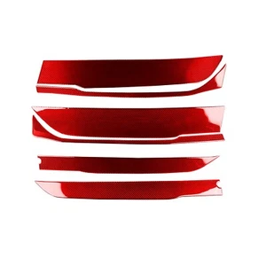 6Pcs Red Carbon Fiber Rear Trunk Spoiler Wing Cover For Dodge Challenger 2015-24 - Foto 1 di 19