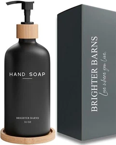 Black Glass Hand Soap Dispenser Bathroom Set By Bathroom Soap Dispenser Set With - Picture 1 of 7