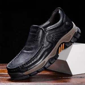 Zapatos informales hechos a mano para hombre al aire libre impermeables botas al tobillo planas suaves - Imagen 1 de 23