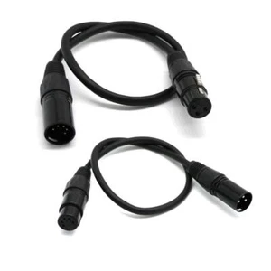 5Pin Female to 3Pin Male + 5Pin Male to 3Pin Female XLR Turnaround DMX Cable - Picture 1 of 7