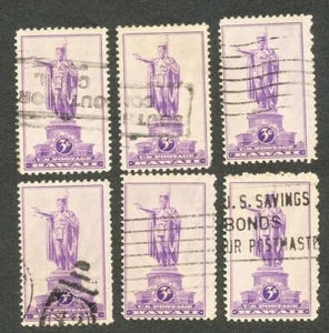 US stamps Sc# 799 Lot of 6 used 3c Kamenameha I Statue 1937 - Picture 1 of 2
