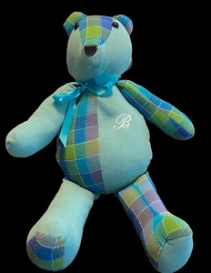 patchwork bär türkis lila Monogramm B - Bild 1 von 9