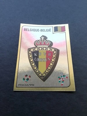 panini world cup Italia 90 Belgique badge number 325 with original back - Imagen 1 de 2