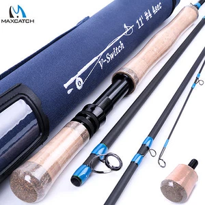 Maxcatch Fly Fishing Switch Rod 11FT 4WT 4Sec Switch Fly Rod Two Handed&Rod Tube - Picture 1 of 7