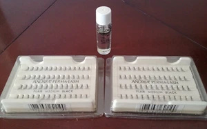 New Andrea Perma Lash Individual False Eye Lashes FLAIR MEDIUM BLACK & Adhesive - Picture 1 of 12