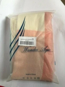 Wander Agio Scarf Shawl Pink, Green & Cream checked with Tassels - Picture 1 of 5
