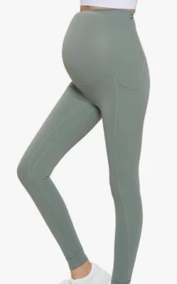 Womens Maternity High Waist Bottom Lifting Nylon Yoga Leggings 6210 - Image 1 of 4