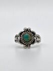 VTG Navajo Harvey Era Sterling Silver Stamped Turquoise Ring 2.75 Bell Trading