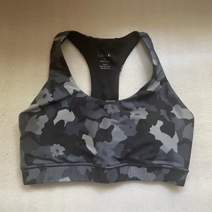 Sujetador deportivo Johnny Was CALME Endurance para mujer extra pequeño gris camuflaje floral - Imagen 1 de 9