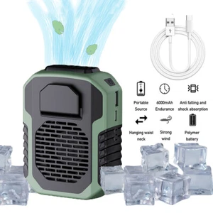 Portable Waist Clip on Fan Hanging Cooling Fan USB Rechargeable Power Bank Fan - Picture 1 of 9