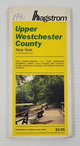 *L1) Mappa Hagstrom vintage 1990 della contea di Upper Westchester New York pieghevole - Foto 1 di 12
