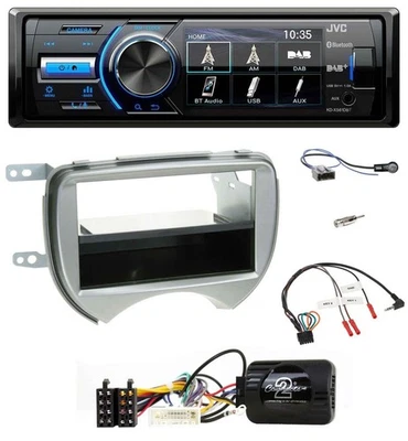 JVC Bluetooth Lenkrad USB DAB Autoradio für Nissan Micra 2010-2013 silber - Bild 1 von 4