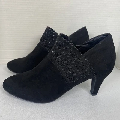 London Fog Women’s Black Ankle Boots Size 9M Brigett Bobbie Heel Dress Booties - Image 1 of 4