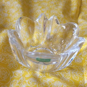 Vtg Orrefors Corona Crystal 3" Tealight Candle Holder Bowl Lars Hellsten Sweden - Picture 1 of 4