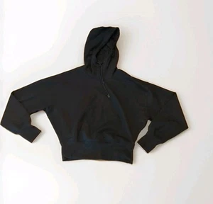 Old Navy Active Dynamic Fleece Hoodie Sweatshirt Womens Small Black Cropped - Picture 1 of 8