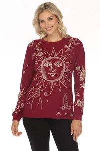 Johnny Was JWLA Embroidered Long Sleeve Crew Neck Tee J17424 Boho Chic * - Picture 1 of 34
