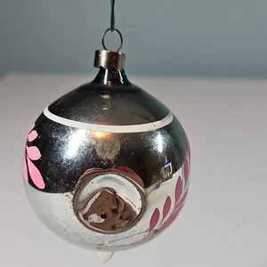 Lágrima pintada a mano de vidrio navideño vintage 4 sangría brillante adorno británico 3" - Imagen 1 de 4