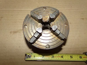 Craftsman Atlas 4 Jaw, 4” Lathe Chuck, 1-8 TPI Mount Independent 111 21380 NoKey - Picture 1 of 2