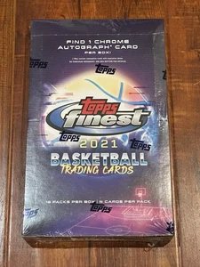 2021 Topps Finest NBA Basketball Hobby Box Chrome Auto 18 Packs - New & Sealed! - Picture 1 of 5