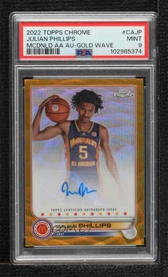 2022 Chrome McDonald's All American Gold Wave Refractor /50 Julian Phillips Auto - Image 1 of 2