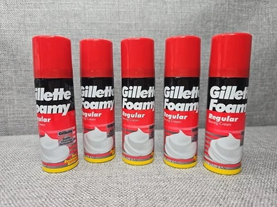 5 GILLETTE Foamy Regular Shaving Cream TRAVEL SIZE NOS 1994 - Image 1 of 2