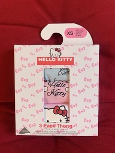 Hello Kitty 3Pk Thong Underwear Set Of 3 Thongs Size XS Brand New In The Box - Picture 1 of 4