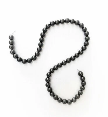 Abalorios Strand con cuentas de shungita 10 mm mineral raro protección EMF Karelia 15,5" Foto 1 de 2
