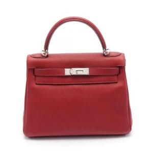 Borsa a mano HERMES Kelly 28 L 030931CK Togo pelle rouge garanzia usata GHW - Foto 1 di 7