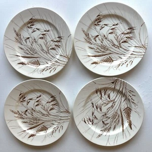 English Ironstone Tableware 4 x "Wild Oats" Dinner Plates Vintage Retro 9⅝" - Picture 1 of 5